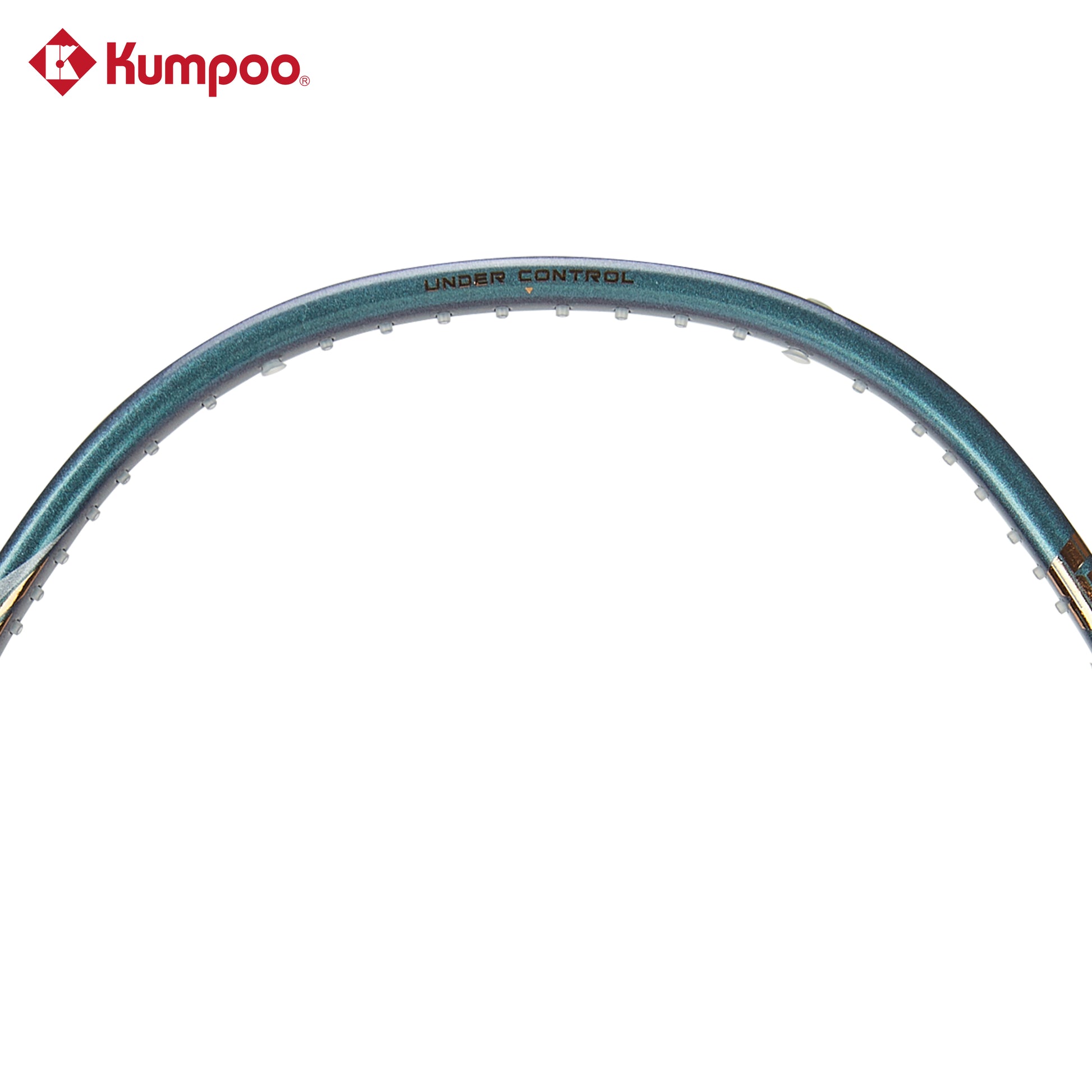 Blue Kumpoo Hyper Shot Wind unstrung badminton racket with a sleek frame and grip, designed for performance and control.