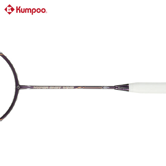 Purple Kumpoo Hyper Shot Wind unstrung badminton racket with a sleek frame and grip, designed for performance and agility.