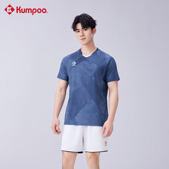 Kumpoo women's T-shirt in white, casual top with short sleeves, lightweight fabric, and simple round neckline.