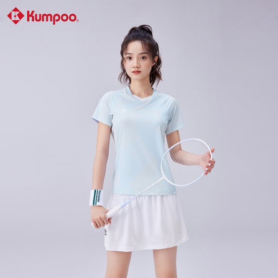 Kumpoo women's T-shirt in soft fabric, featuring a classic crew neck and short sleeves, casual top for everyday wear.