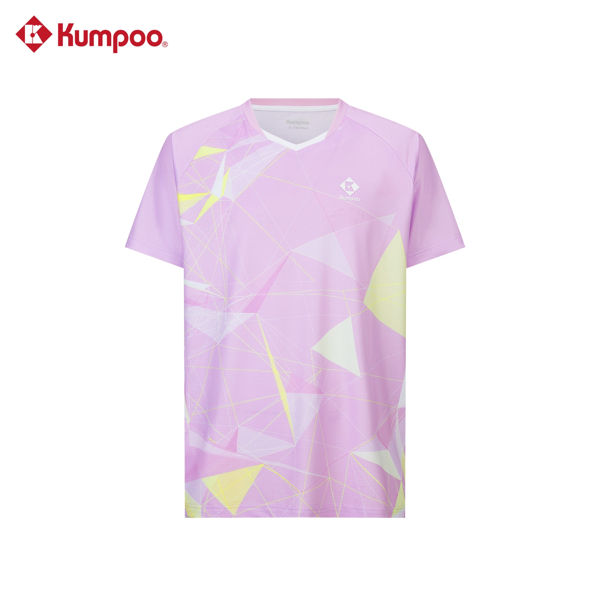 Kumpoo men's quick-dry sports T-shirt for badminton and training, lightweight athletic tops with breathable fabric.