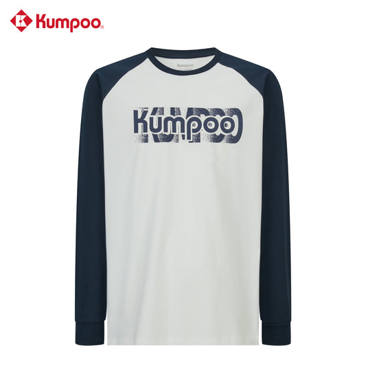Kumpoo K253U-3998 unisex long sleeve graphic T-shirt, black with colorful abstract design, casual tops and T-shirts.