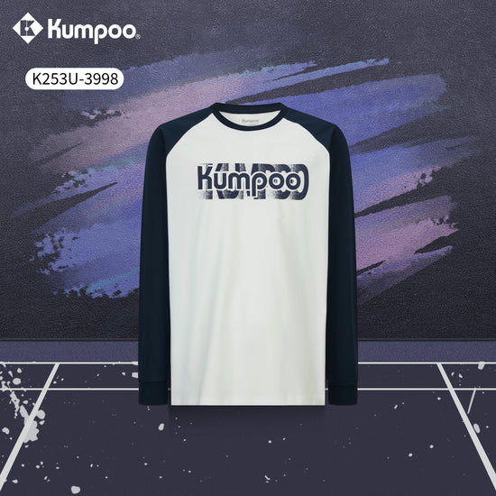 Unisex long sleeve graphic T-shirt by Kumpoo featuring a stylish design, perfect for casual wear.