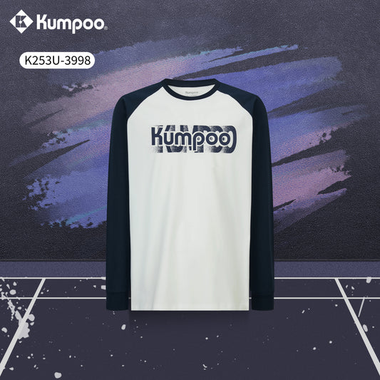 Unisex long sleeve graphic T-shirt by Kumpoo featuring a stylish design, perfect for casual wear.