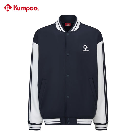 Kumpoo K253U-5003 unisex long sleeve sports jacket with breathable fabric, shown in a side view.