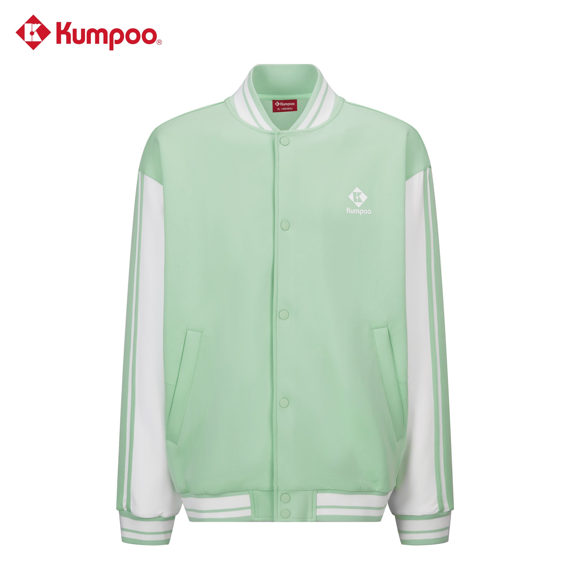 Kumpoo K253U-5003 unisex long sleeve sports jacket, navy blue, lightweight athletic jacket with zipper and stand collar.