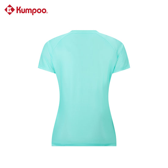 Kumpoo women's quick-dry sports T-shirt designed for badminton and training, featuring breathable fabric and athletic fit.