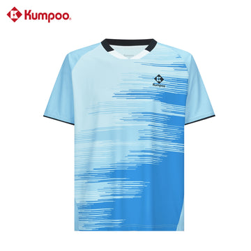 Kumpoo K261M-1169 men's quick-dry sports T-shirt for badminton and training, black athletic tops with short sleeves and breathable fabric.