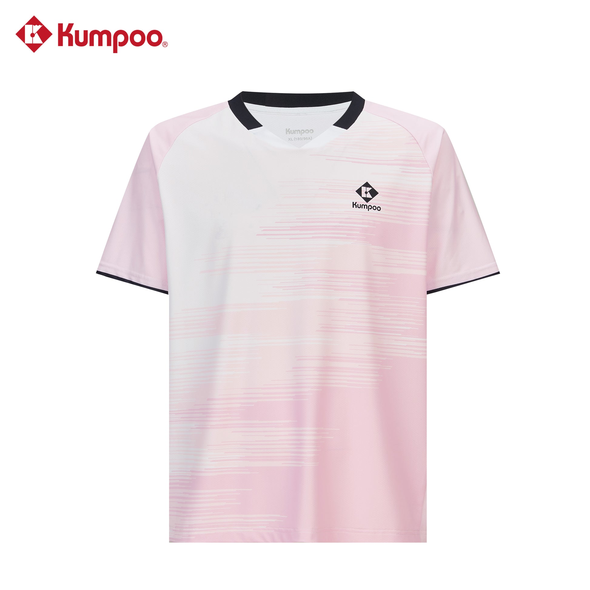 Kumpoo men's quick-dry sports T-shirt for badminton and training, lightweight athletic tops with breathable fabric.
