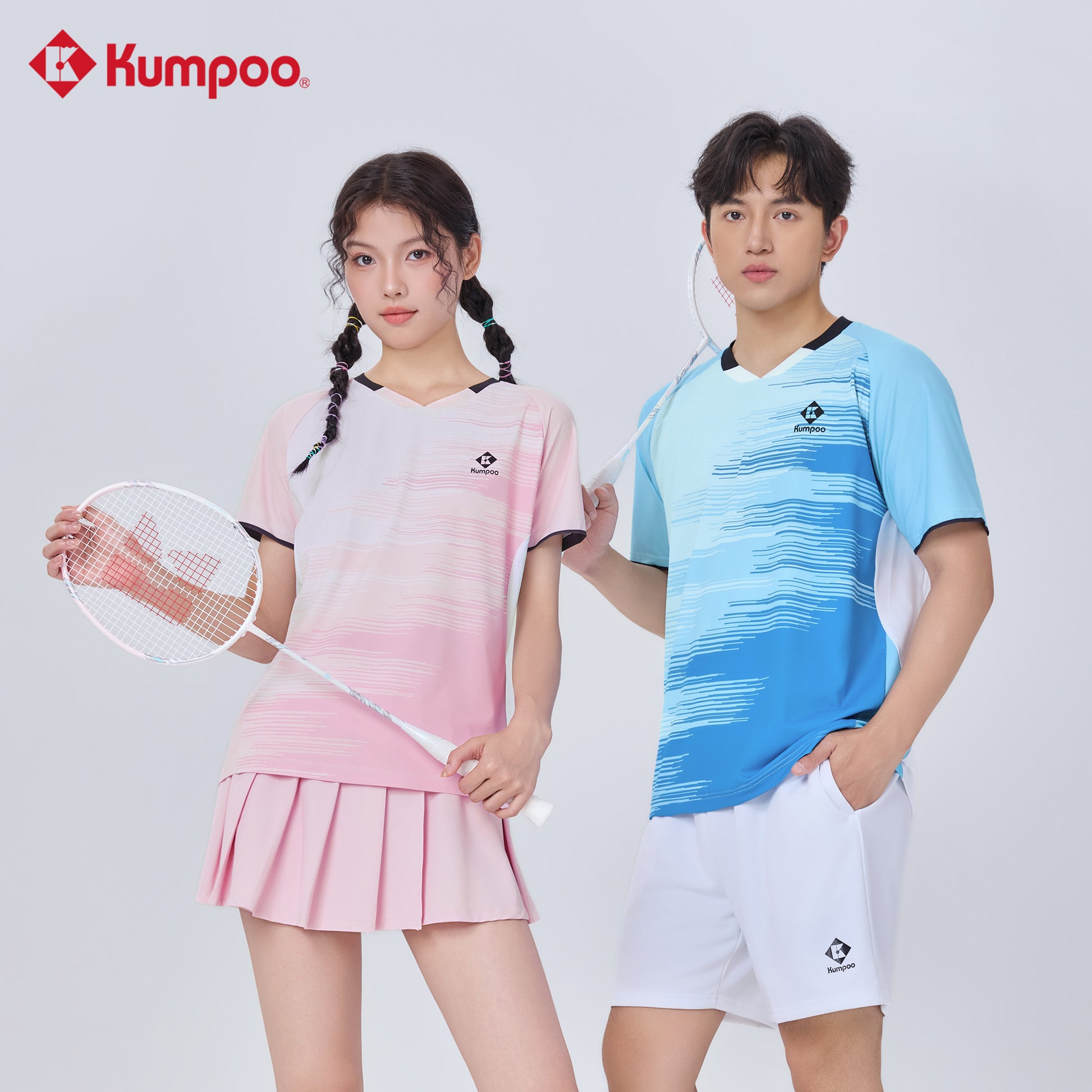 Kumpoo K261M-1169 men's quick-dry sports T-shirt for badminton and training, showing lightweight fabric and athletic fit.