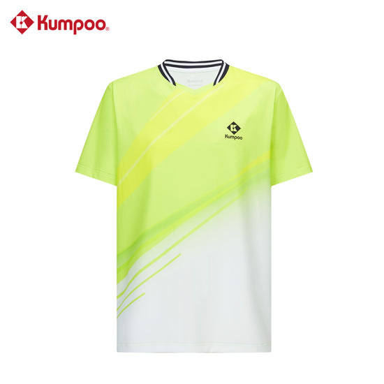 Kumpoo K261M-1226 men's quick-dry sports T-shirt for badminton and training, black fabric with breathable design
