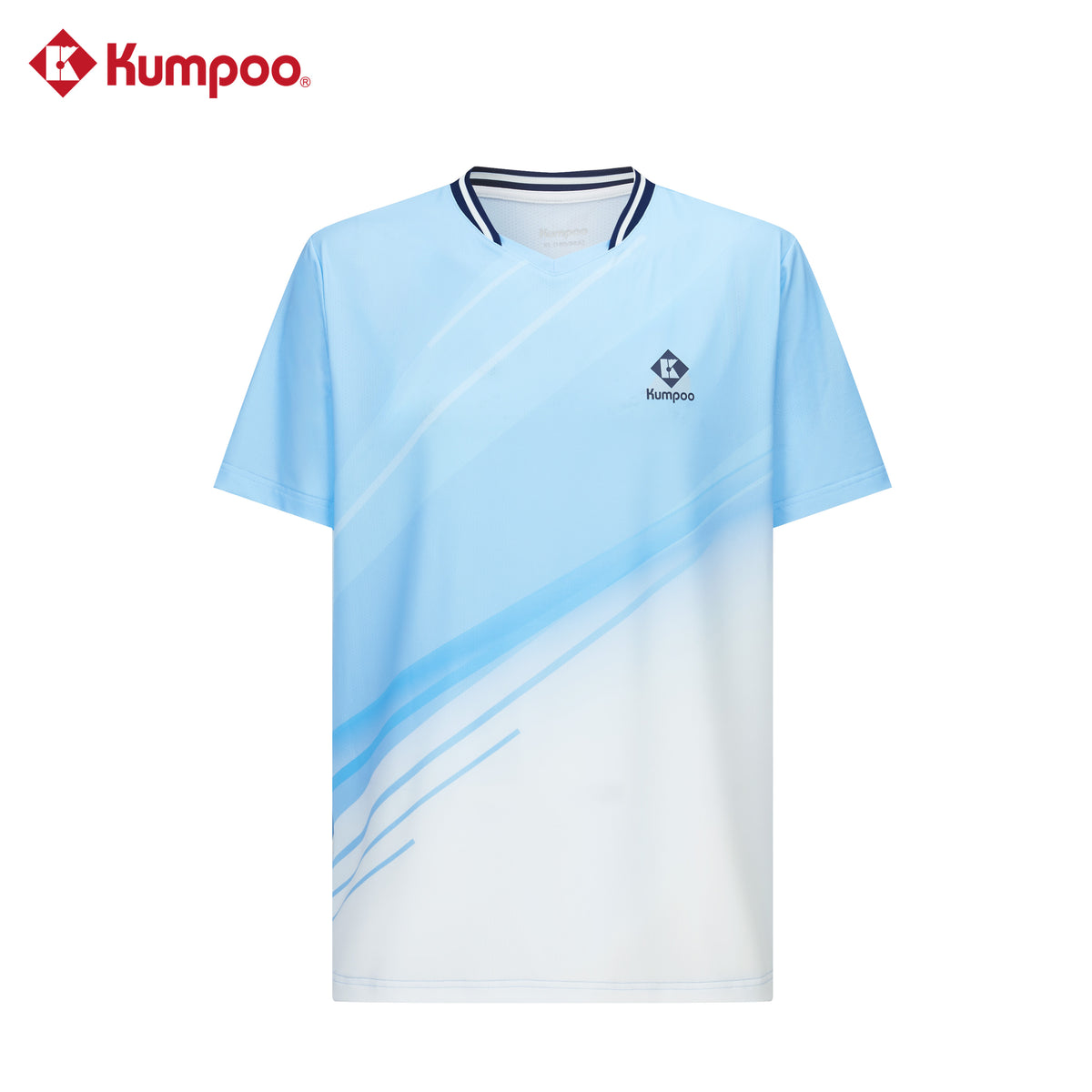 Kumpoo men's quick-dry sports T-shirt for badminton and training, black, lightweight, moisture-wicking fabric, athletic fit