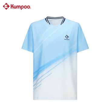 Kumpoo men's quick-dry sports T-shirt for badminton and training, black, lightweight, moisture-wicking fabric, athletic fit