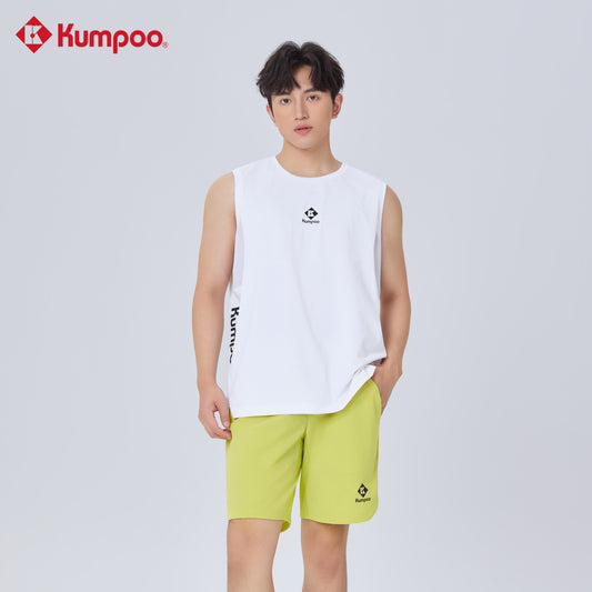 Kumpoo K261M-2661 men's performance sports shorts for badminton, pickleball, tennis, and casual wear, shown in black with side pockets.