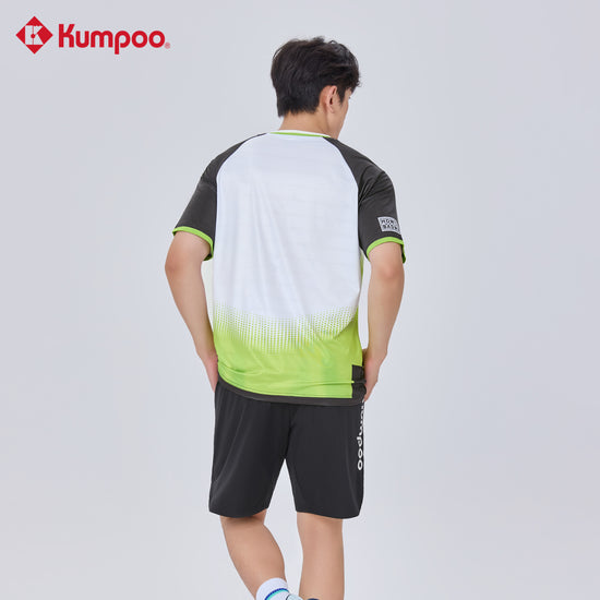 Kumpoo K261M-2661 men's performance sports shorts for badminton, pickleball, tennis, and casual wear, shown on a hanger.