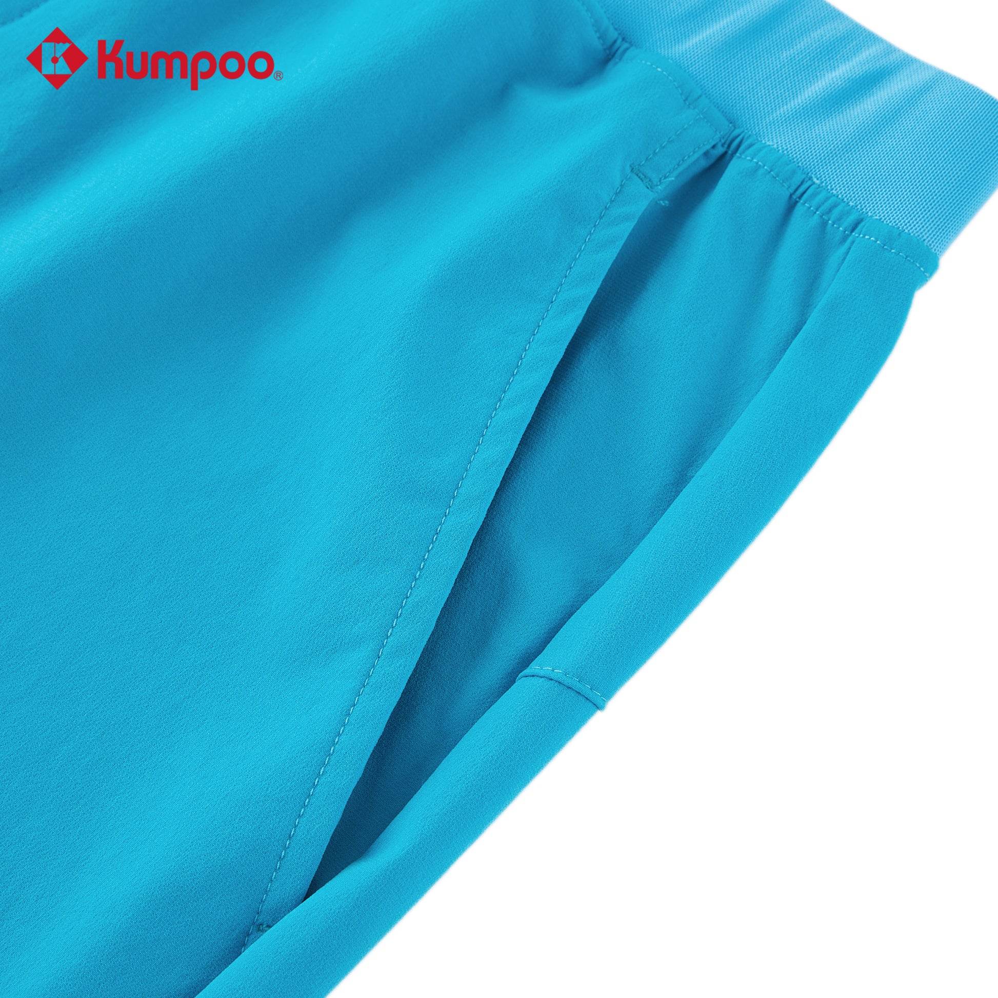 Kumpoo K261M-2661 men's performance sports shorts for badminton, pickleball, tennis, and casual wear, shown in black with athletic fit.