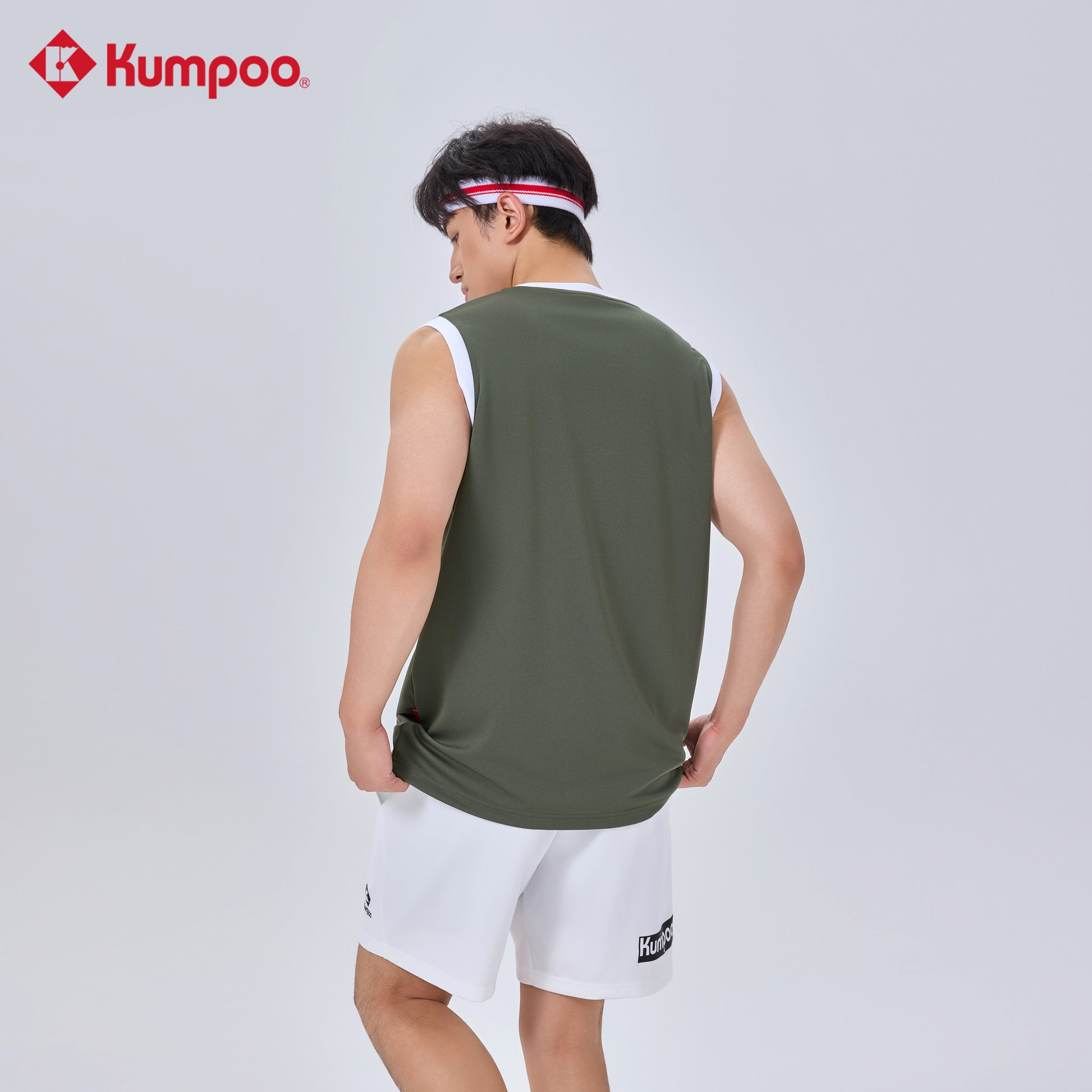 Kumpoo K261U-2059 men's performance sports shorts for badminton, pickleball, tennis, and casual wear, shown on a mannequin.