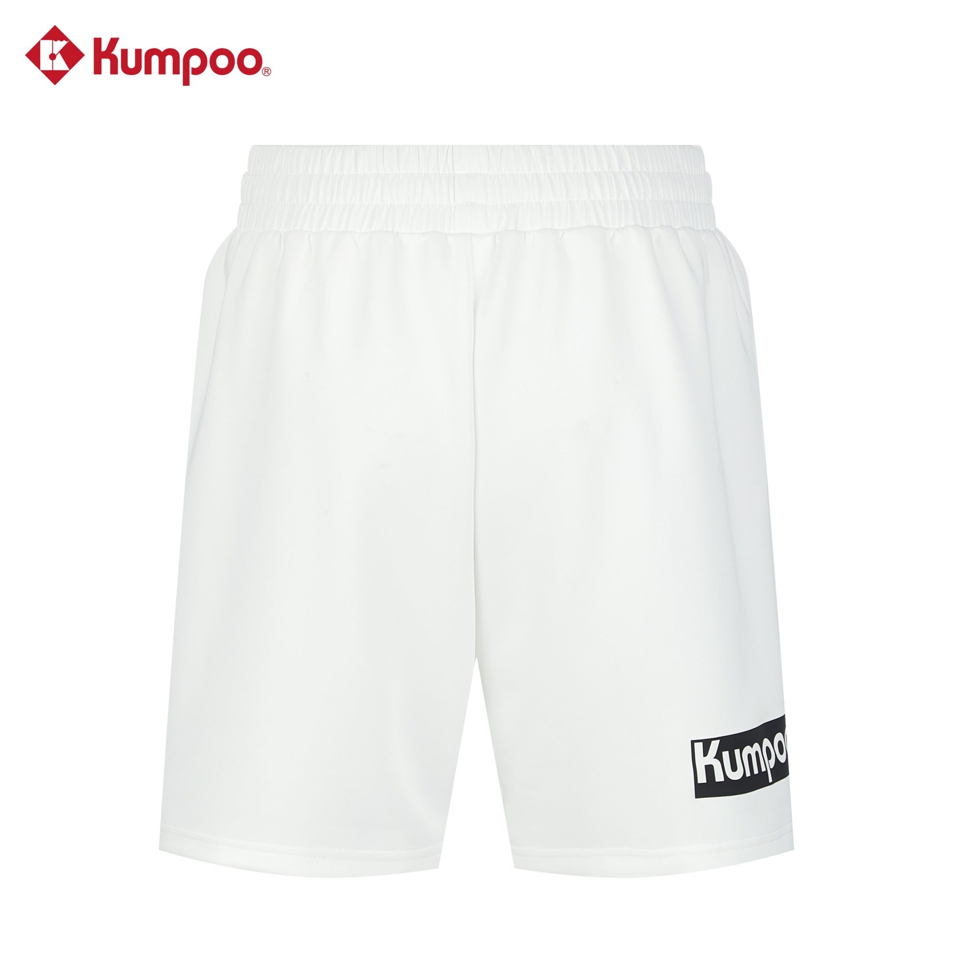 Kumpoo K261U-2059 men's performance sports shorts for badminton, pickleball, tennis, and casual wear, shown in black with athletic fit.