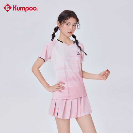 Kumpoo K261W-1170 women's quick-dry sports T-shirt designed for badminton and training, with breathable fabric and athletic fit.