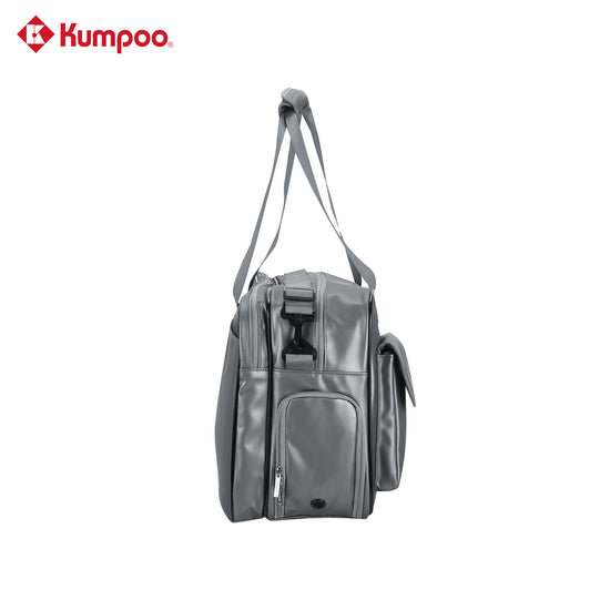 Kumpoo KB-663 badminton duffel bag with compartments for rackets, shoes, and sports gear, black and durable fabric.