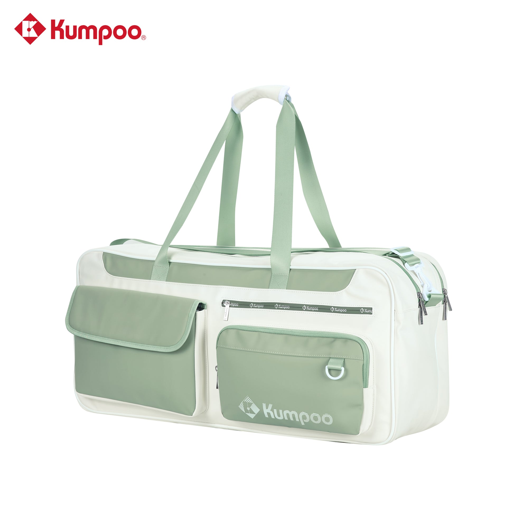 Kumpoo KB-663 badminton duffel bag with compartments for rackets, shoes, and sports gear, black and durable fabric.