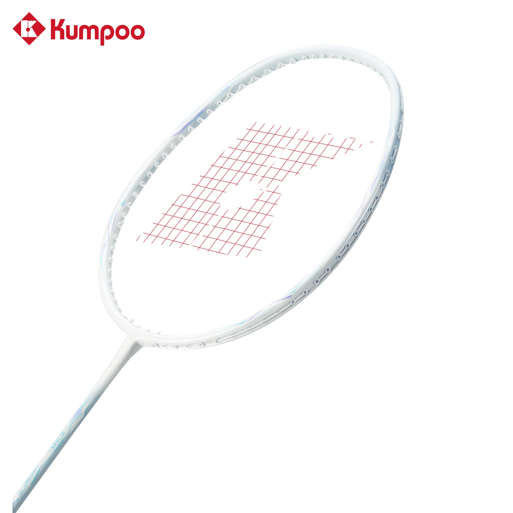 Two Kumpoo E30 LX+ beginner pre-strung badminton rackets with black and red handles, ready for play in a set.