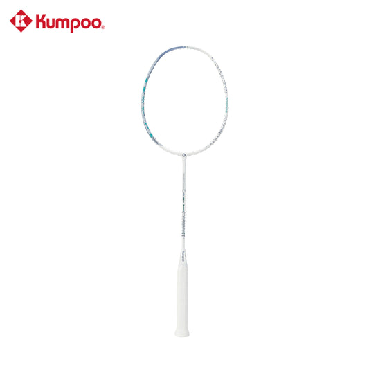 Kumpoo Pines II pre-strung badminton racket with ergonomic handle and lightweight frame, ideal for competitive play.