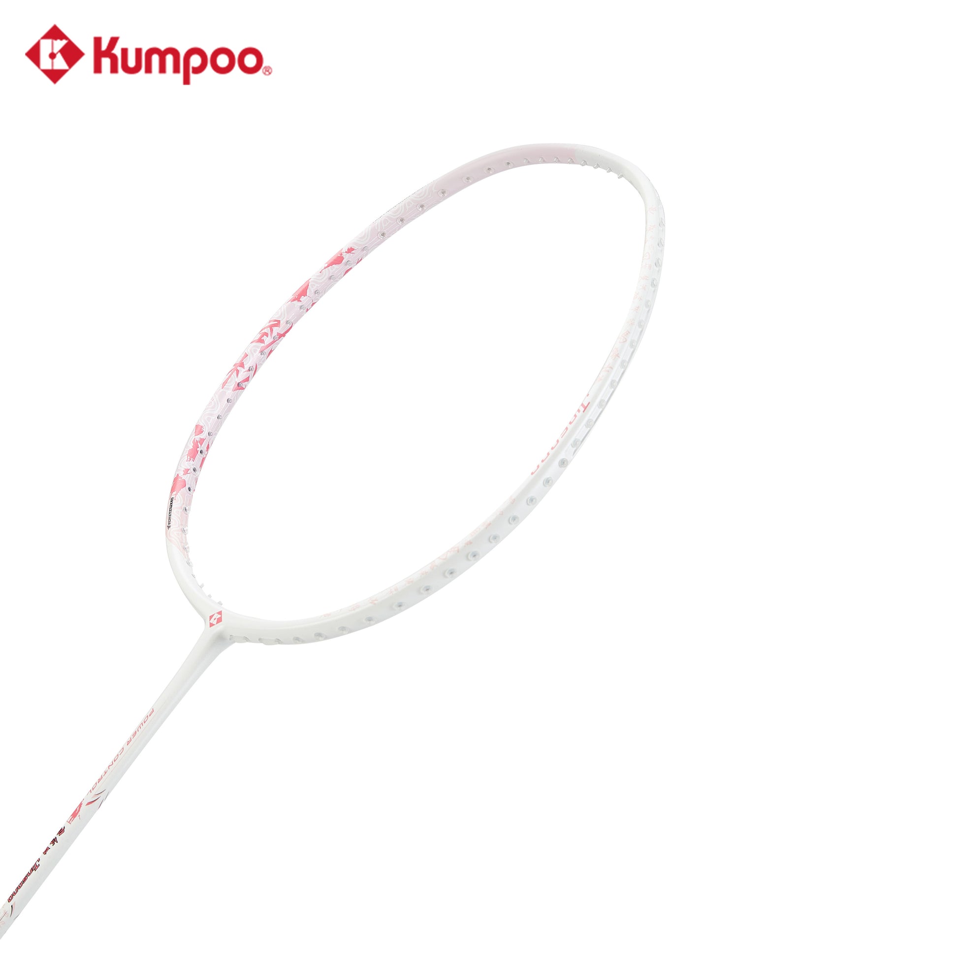 Kumpoo PINES II pre-strung badminton racket with a sleek black frame and ergonomic grip, suitable for competitive play.