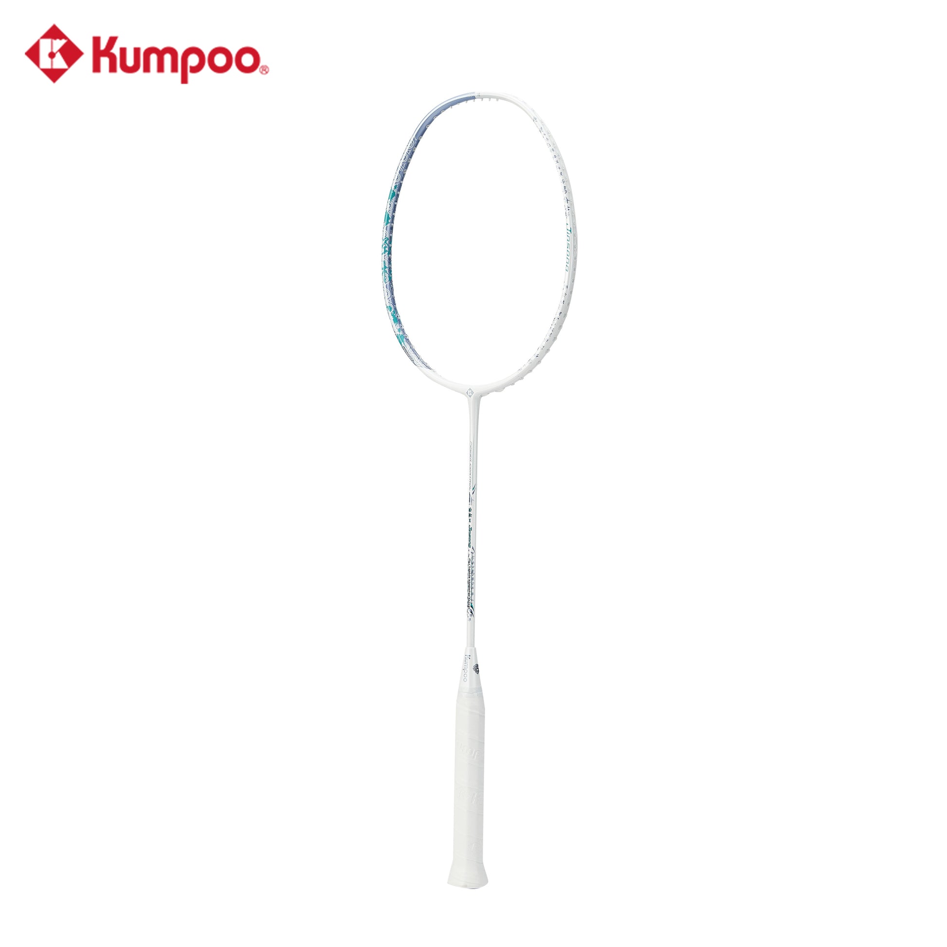 Kumpoo Pines II pre-strung badminton racket with a lightweight frame and ergonomic grip, ready for play.