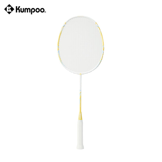 Two Kumpoo popping candy badminton rackets, pre-strung beginner set with lightweight design and ergonomic grips.