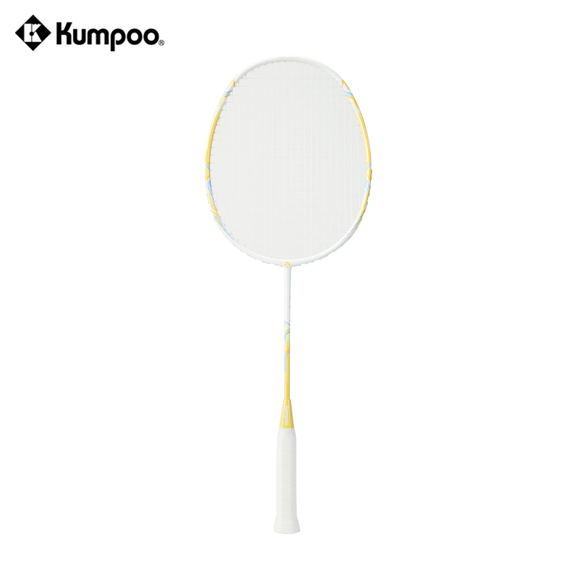 Two Kumpoo popping candy badminton rackets, pre-strung beginner set with lightweight design and ergonomic grips.